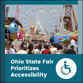 Ohio State Fair Prioritizes Accessibility. Large crowd of people walking through the Ohio State Fair. 